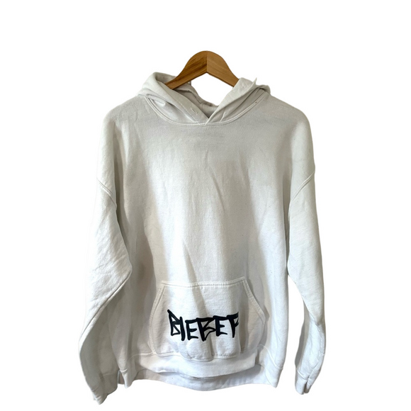 Justin Bieber Other - Justin Bieber White Hoodie with Black Graphic